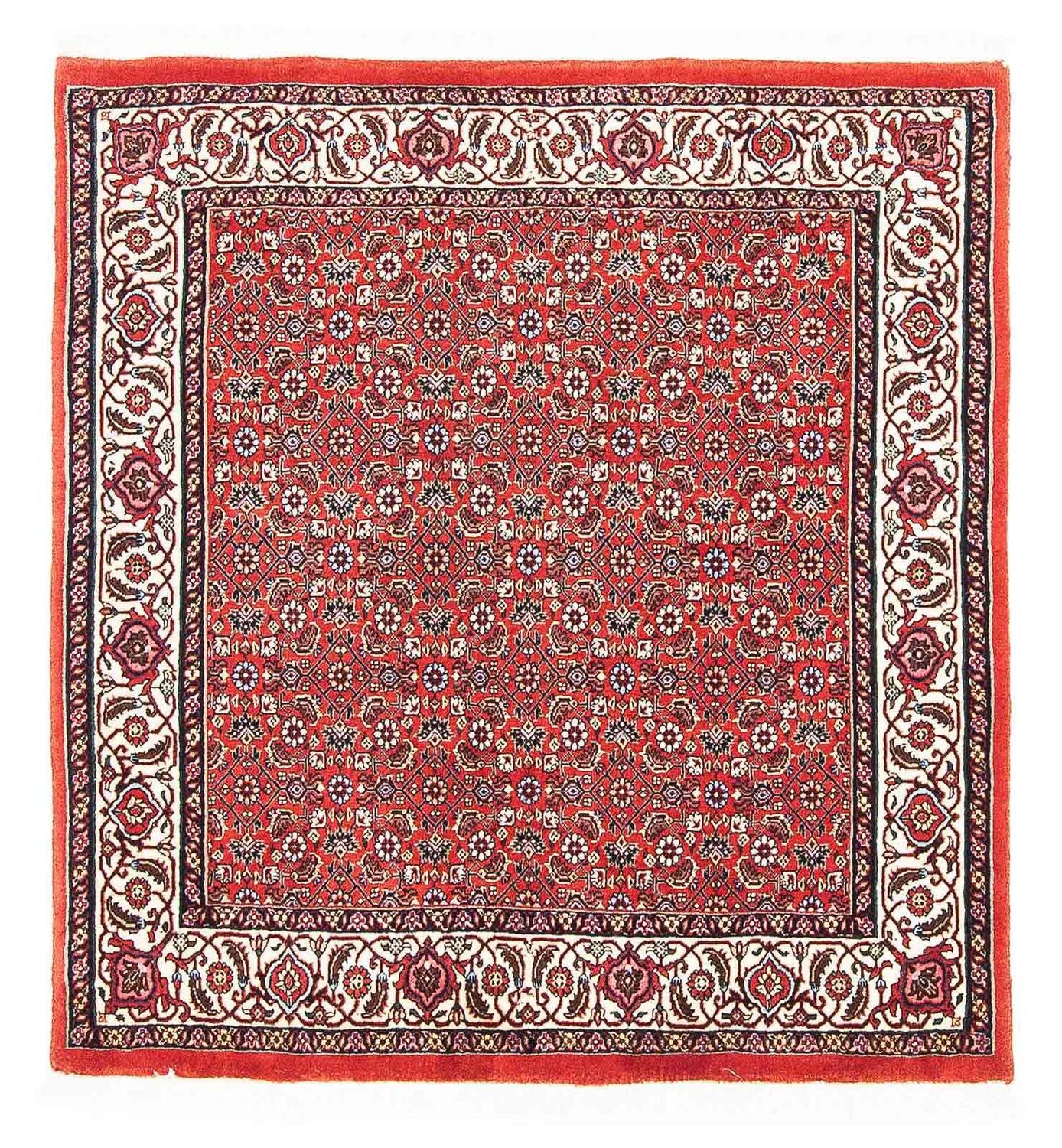 Persisk tæppe - Bijar firkantet  - 98 x 97 cm - rød