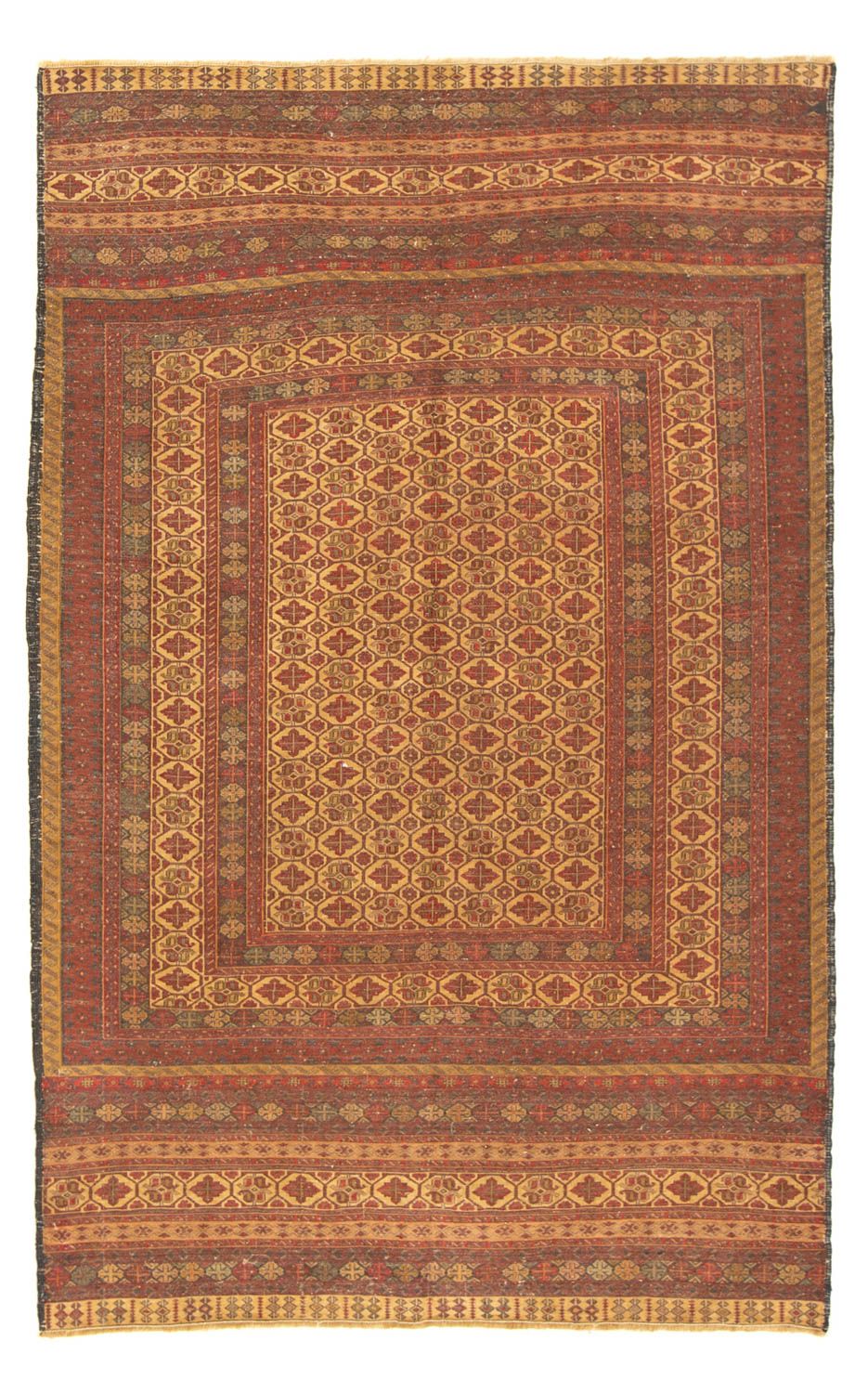Kelim-tæppe - orientalsk - 199 x 130 cm - flerfarvet