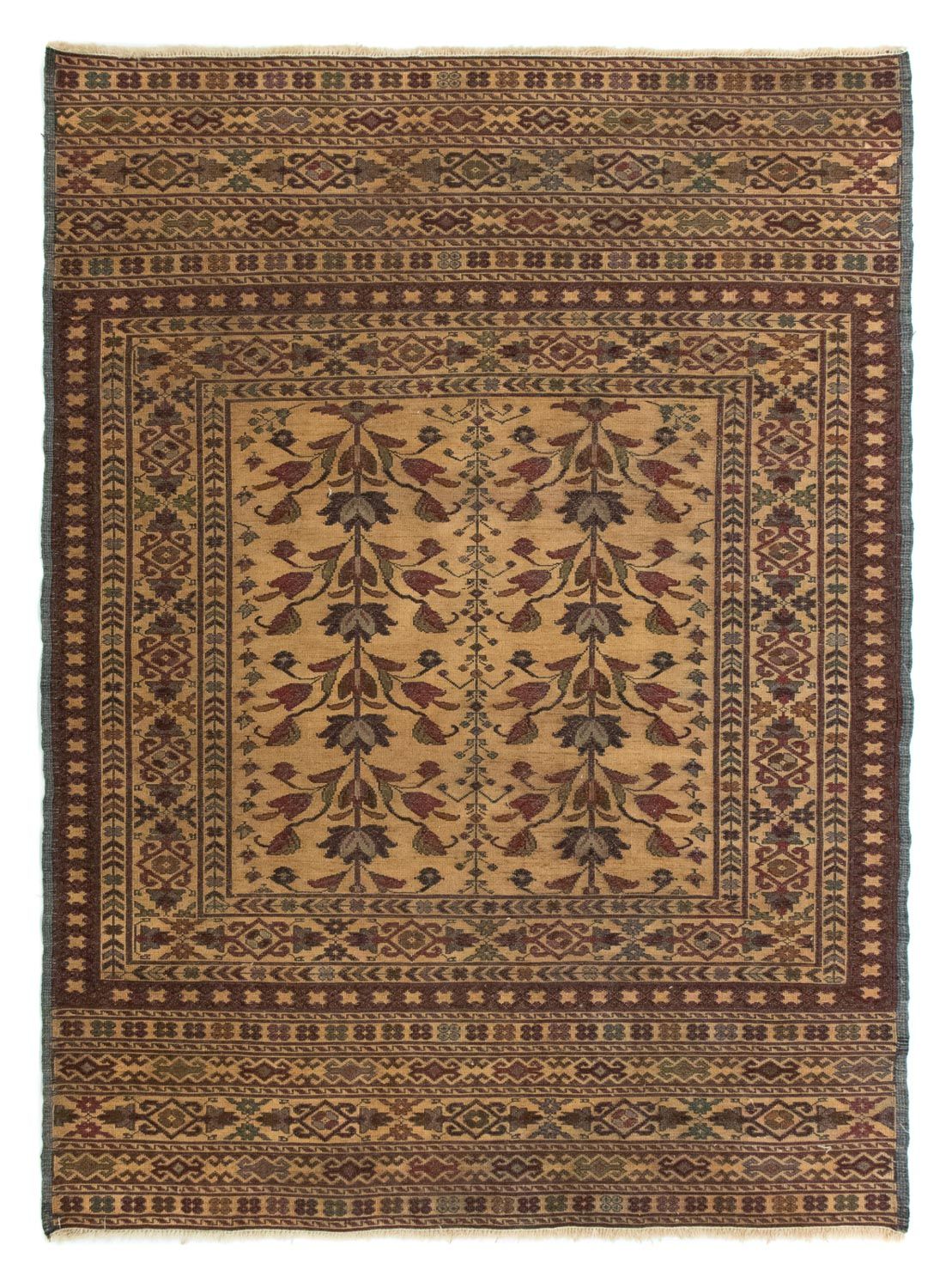 Kelim-tæppe - orientalsk - 132 x 94 cm - flerfarvet