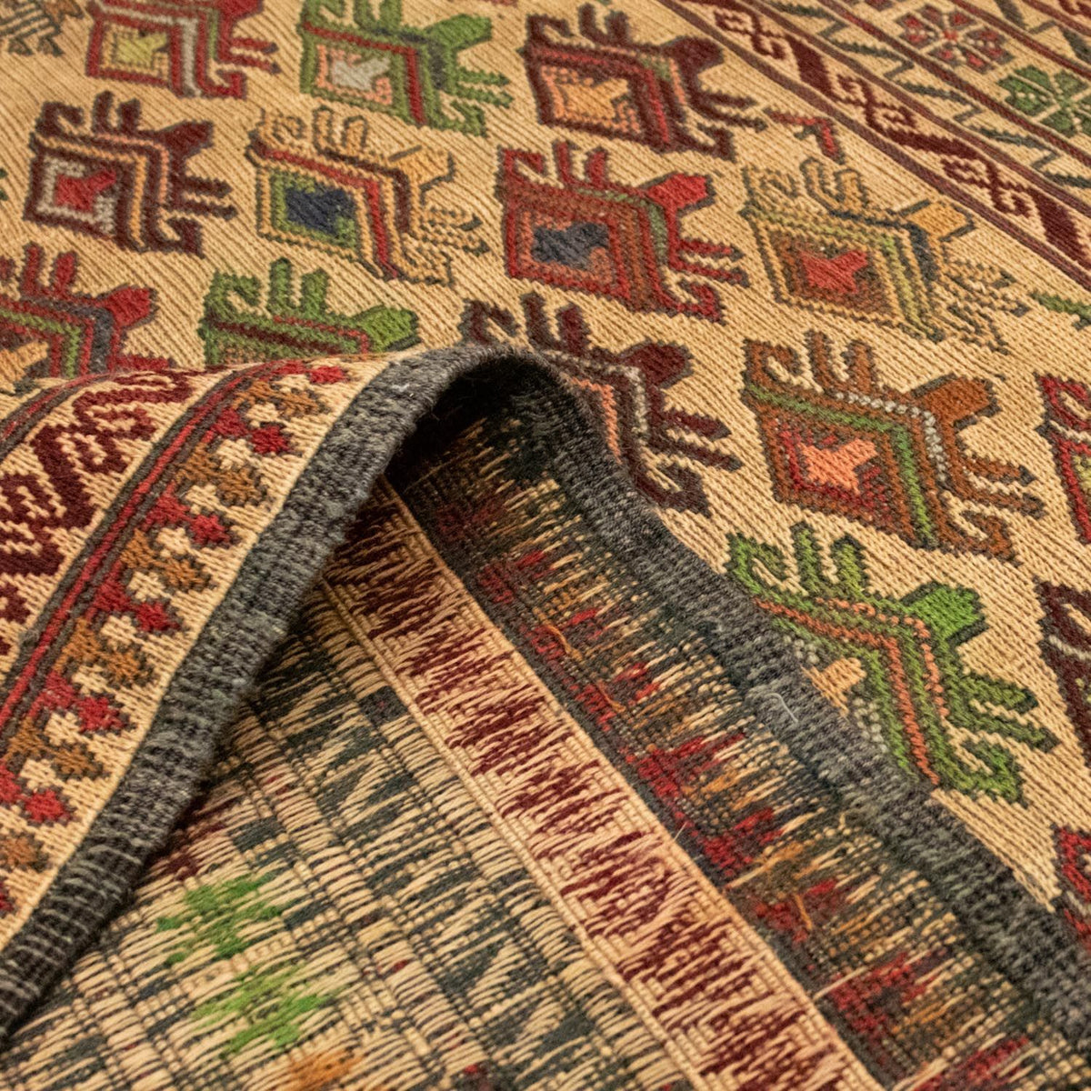 Kelim-tæppe - orientalsk - 144 x 89 cm - flerfarvet