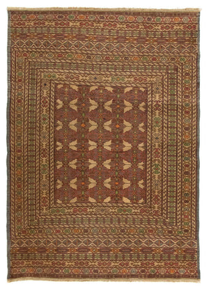 Kelim-tæppe - orientalsk - 133 x 89 cm - flerfarvet
