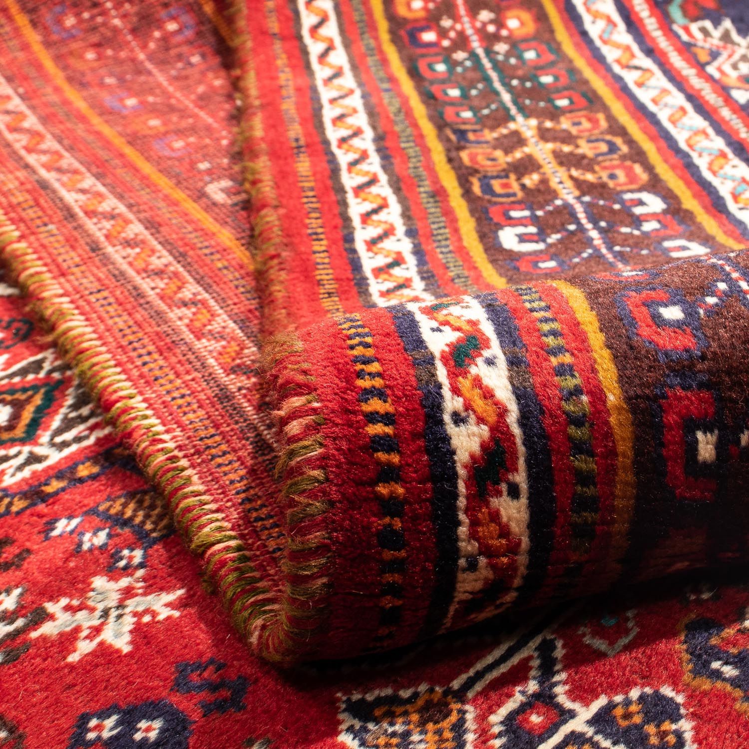 Persisk tæppe - Nomadisk - 298 x 189 cm - mørkerød