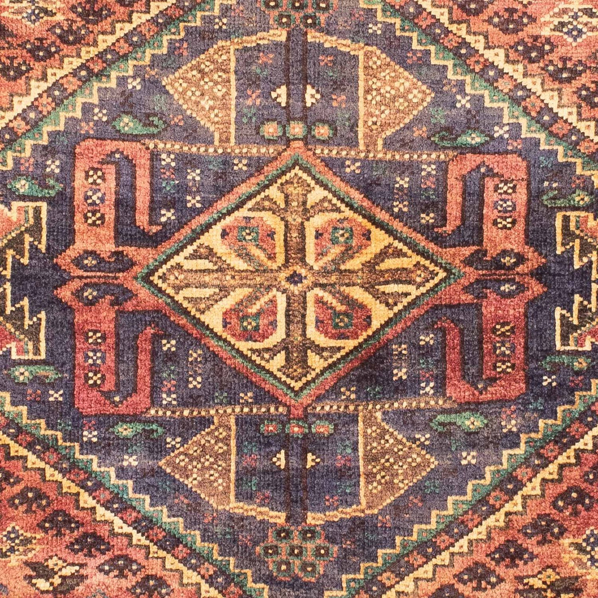 Persisk tæppe - Nomadisk - 155 x 113 cm - lysrød