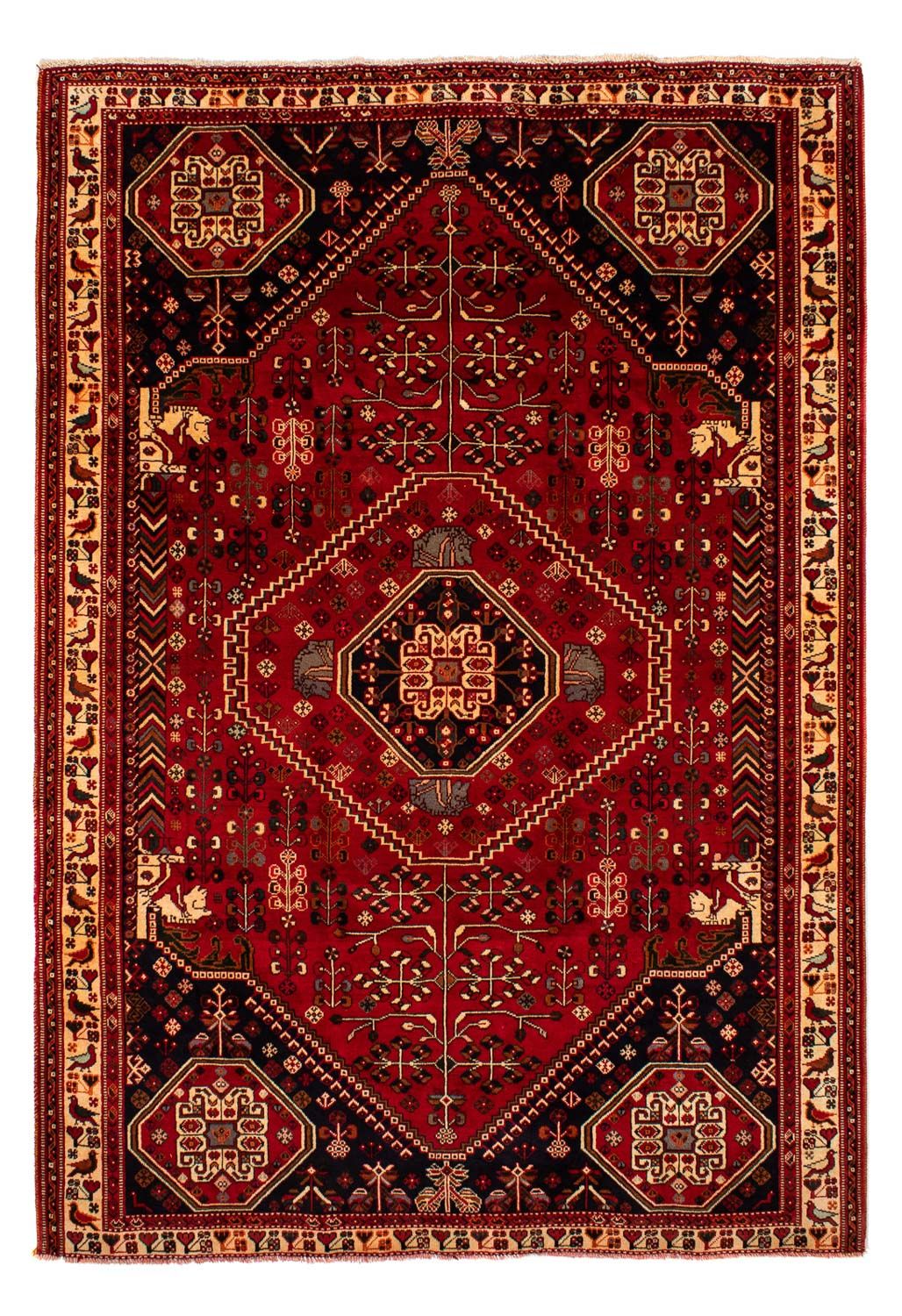 Persisk tæppe - Nomadisk - 291 x 210 cm - mørkerød