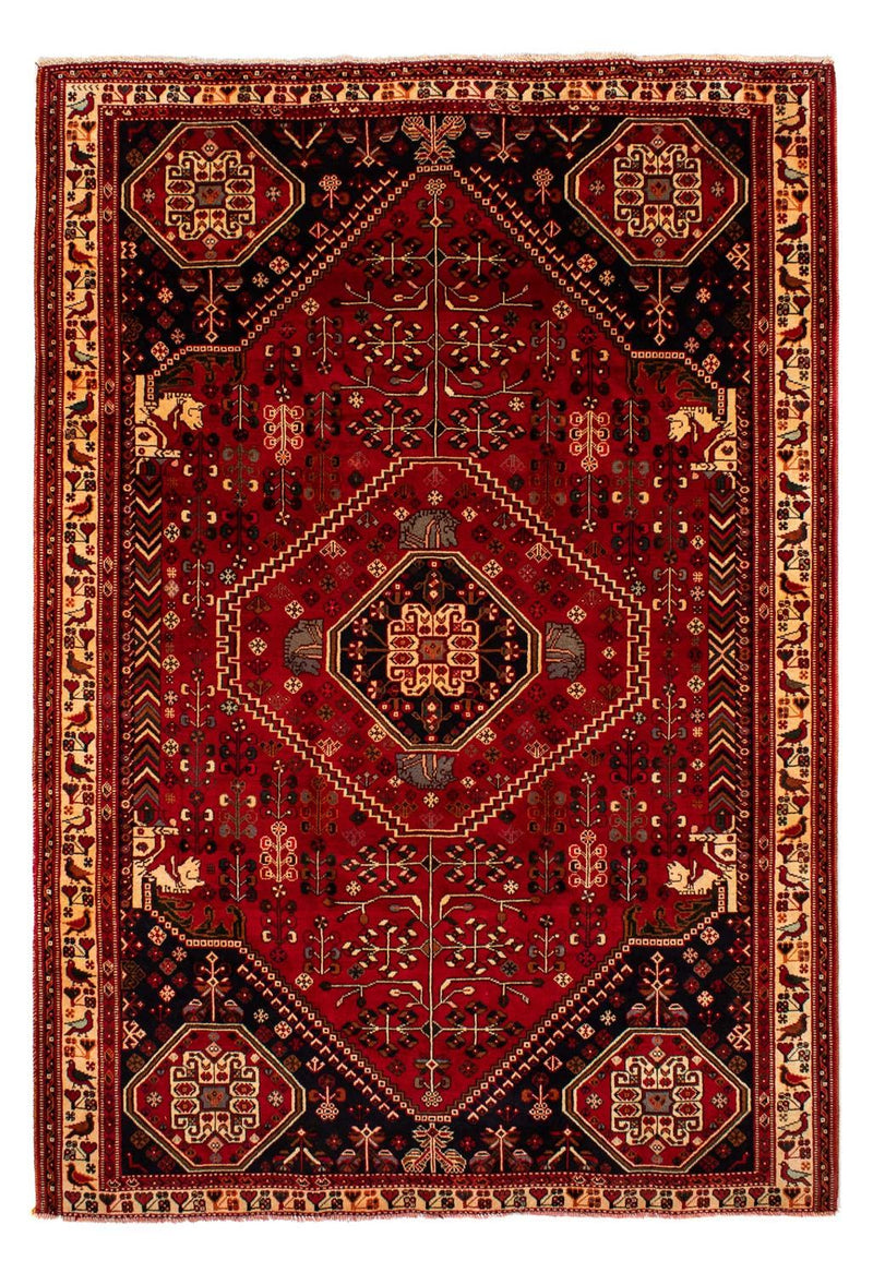 Persisk tæppe - Nomadisk - 291 x 210 cm - mørkerød