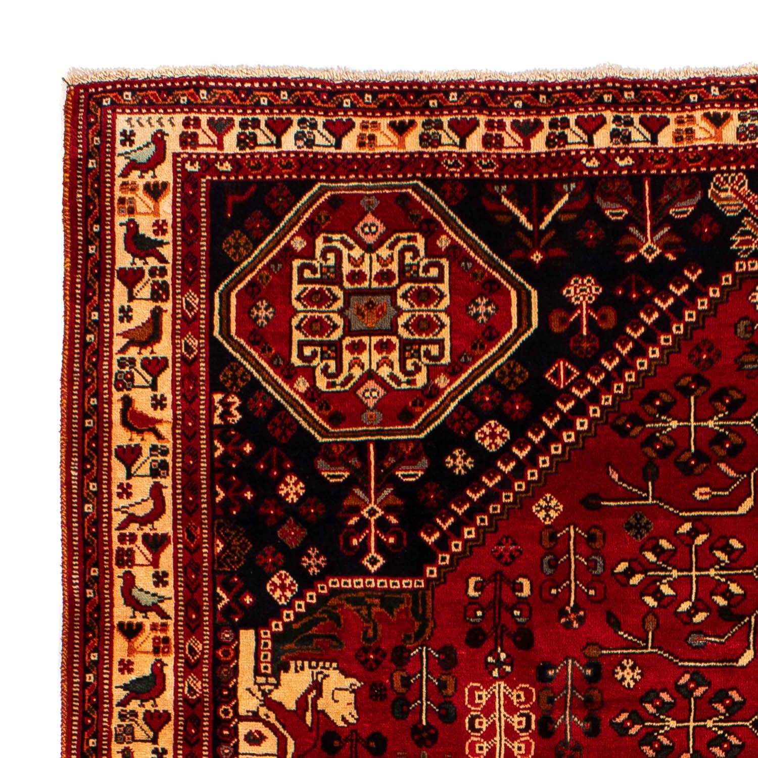 Persisk tæppe - Nomadisk - 291 x 210 cm - mørkerød