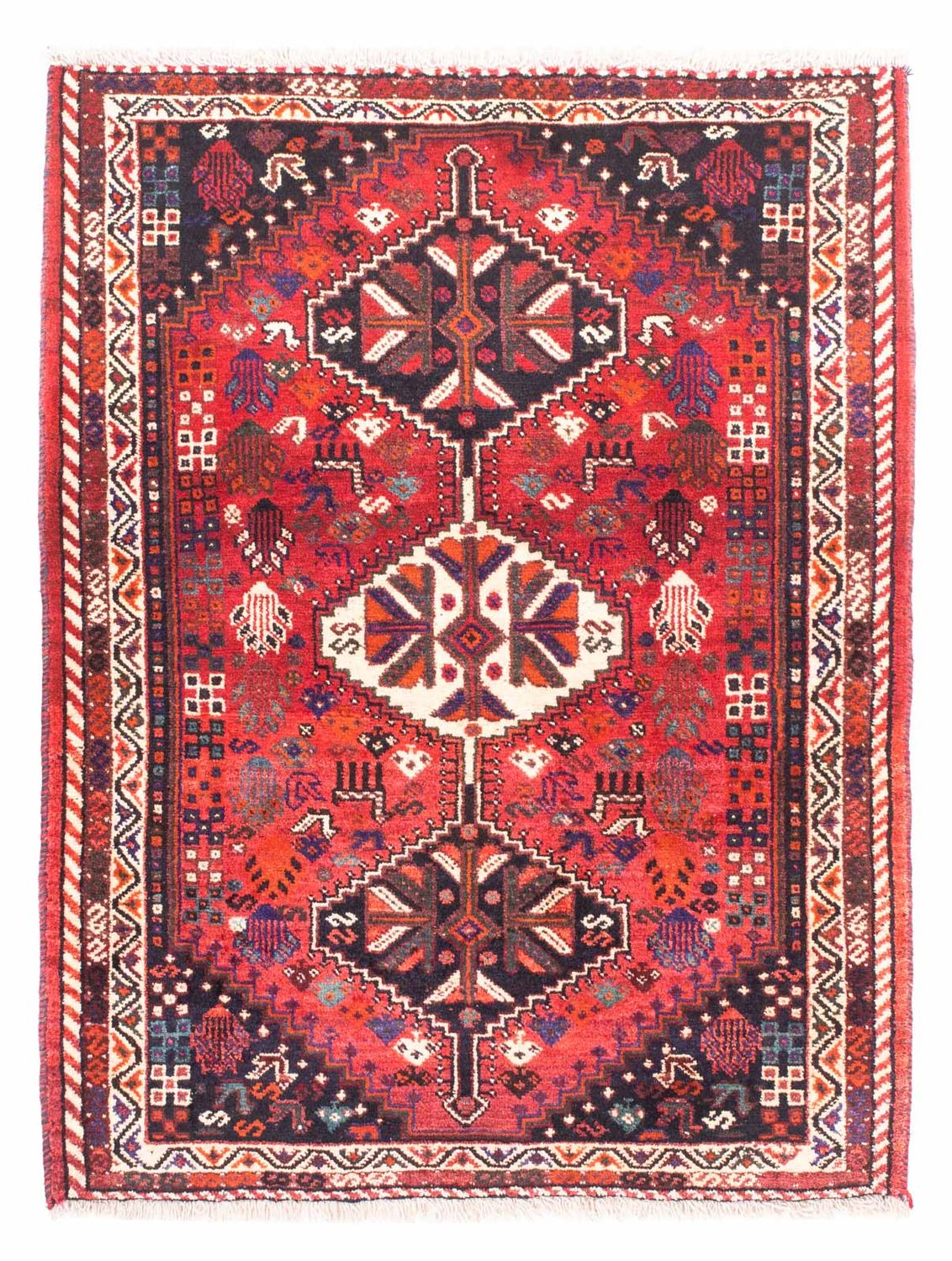 Persisk tæppe - Nomadisk - 153 x 120 cm - mørkerød