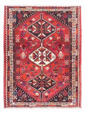 Persisk tæppe - Nomadisk - 153 x 120 cm - mørkerød
