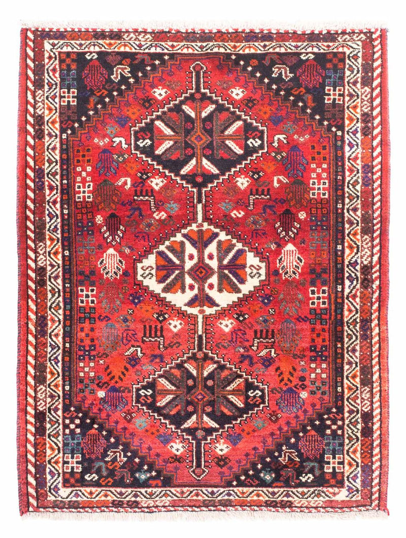 Persisk tæppe - Nomadisk - 153 x 120 cm - mørkerød