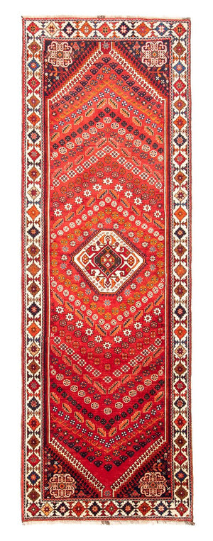Løber Persisk tæppe - Nomadisk - 301 x 104 cm - mørkerød