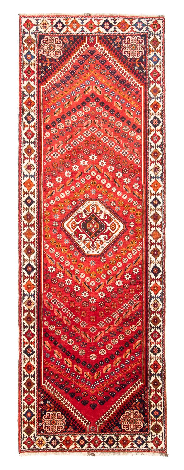 Løber Persisk tæppe - Nomadisk - 301 x 104 cm - mørkerød