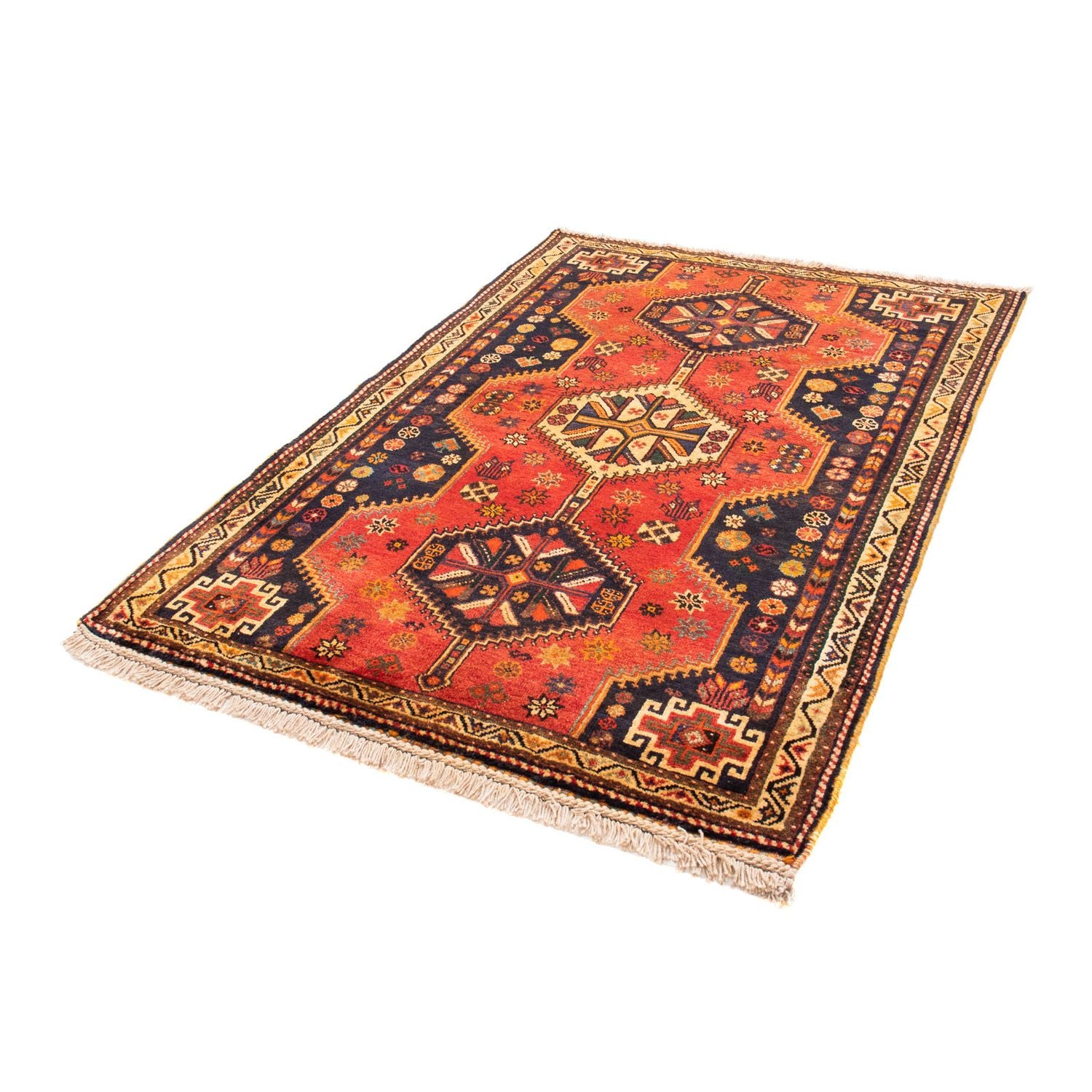 Persisk tæppe - Nomadisk - 170 x 116 cm - mørkerød