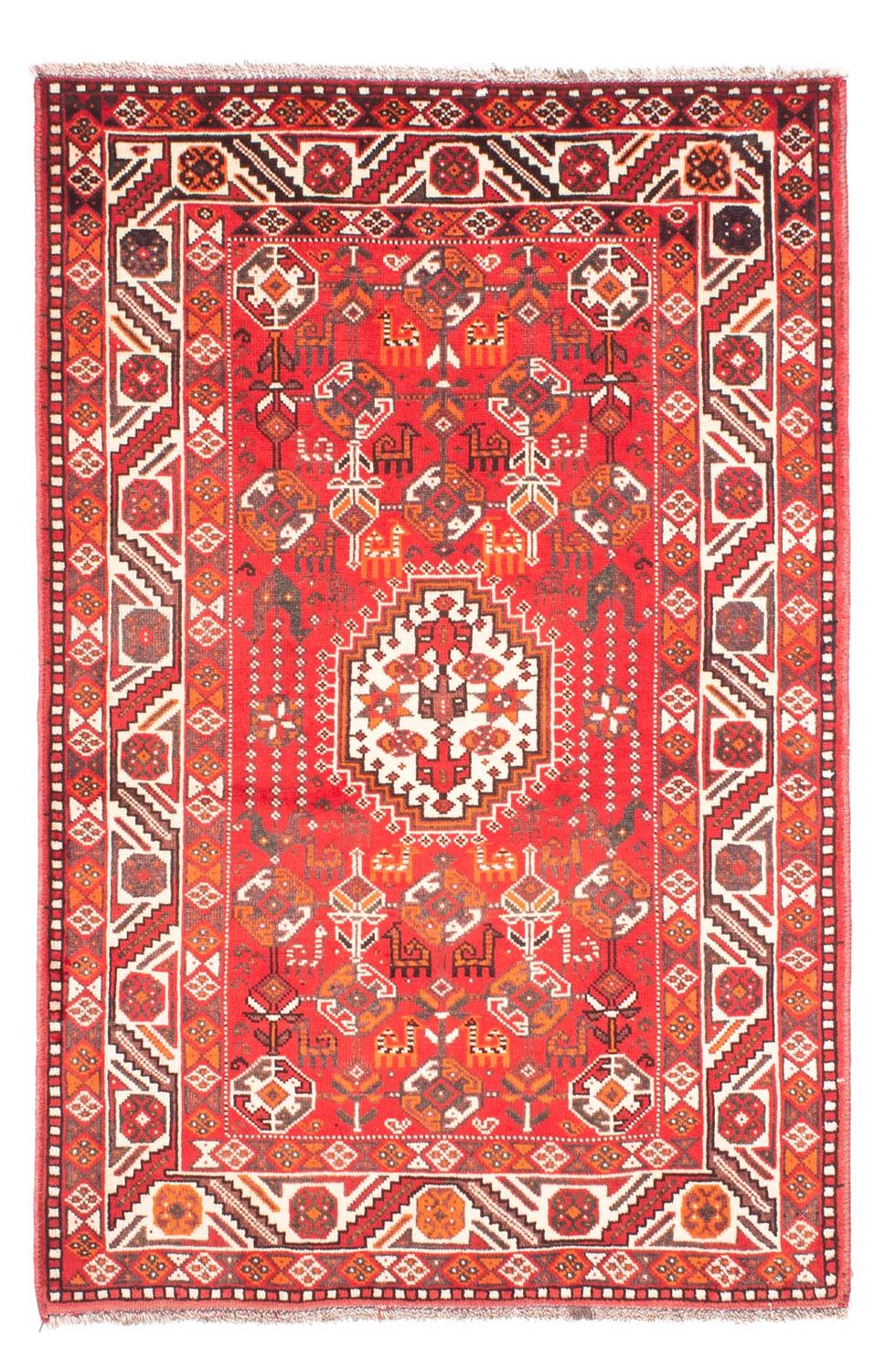 Persisk tæppe - Nomadisk - 159 x 110 cm - rød
