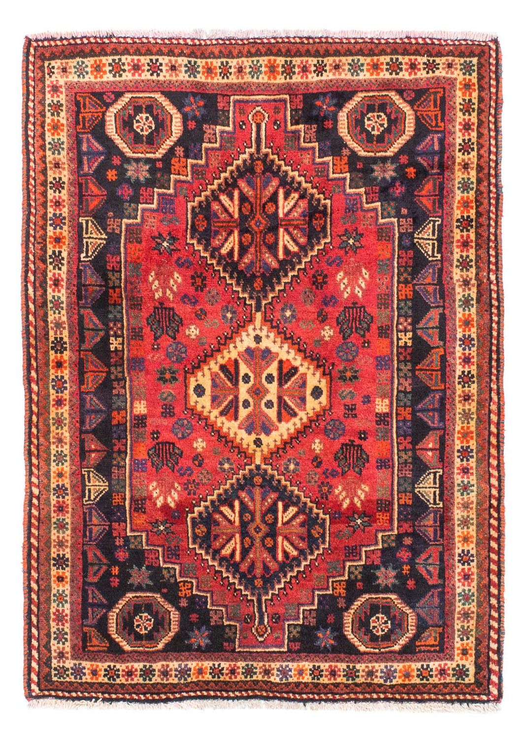Persisk tæppe - Nomadisk - 163 x 118 cm - mørkerød