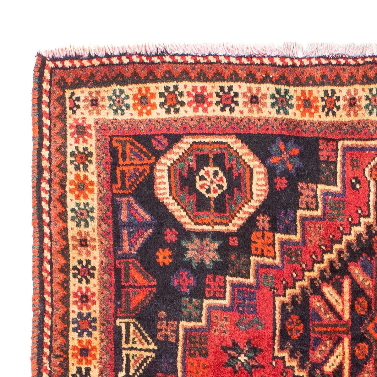 Persisk tæppe - Nomadisk - 163 x 118 cm - mørkerød