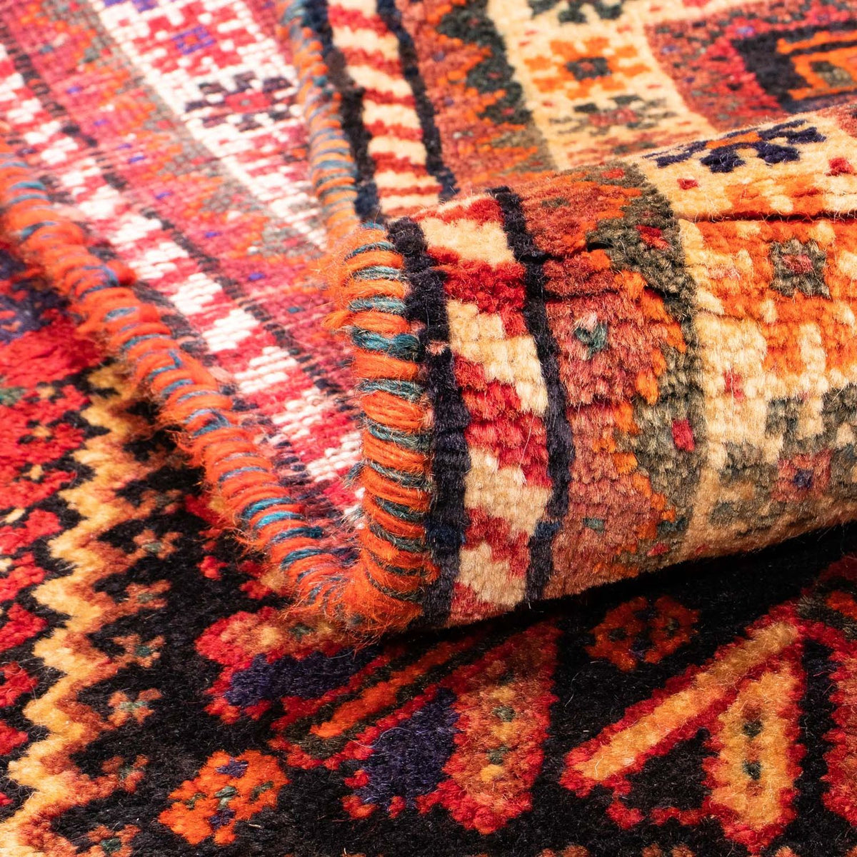 Persisk tæppe - Nomadisk - 163 x 118 cm - mørkerød