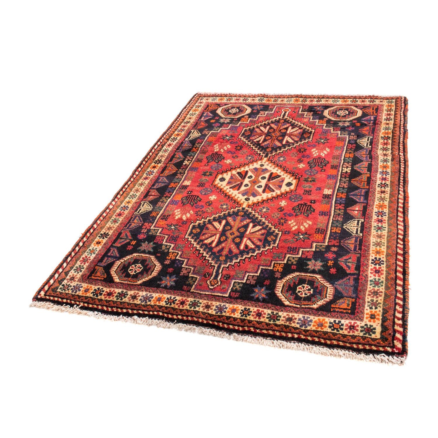 Persisk tæppe - Nomadisk - 163 x 118 cm - mørkerød