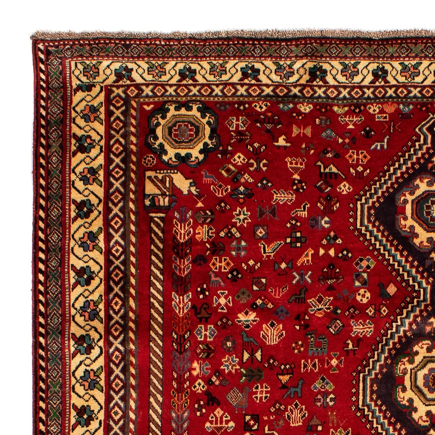 Persisk tæppe - Nomadisk - 295 x 210 cm - mørkerød