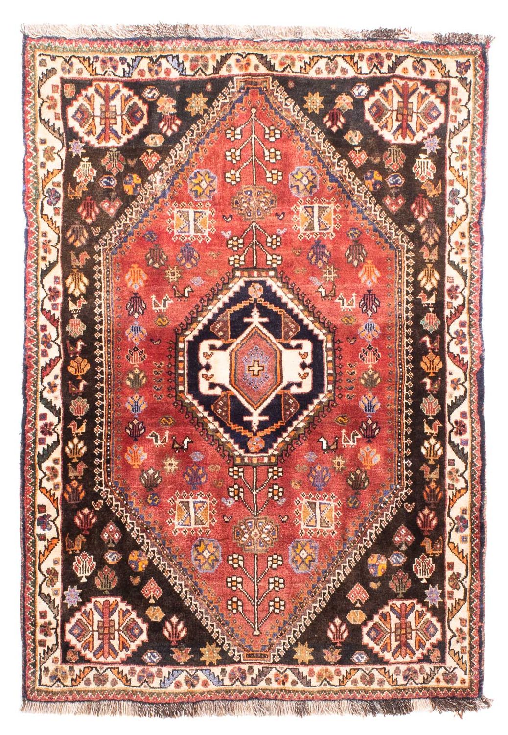 Persisk tæppe - Nomadisk - 145 x 103 cm - lysrød