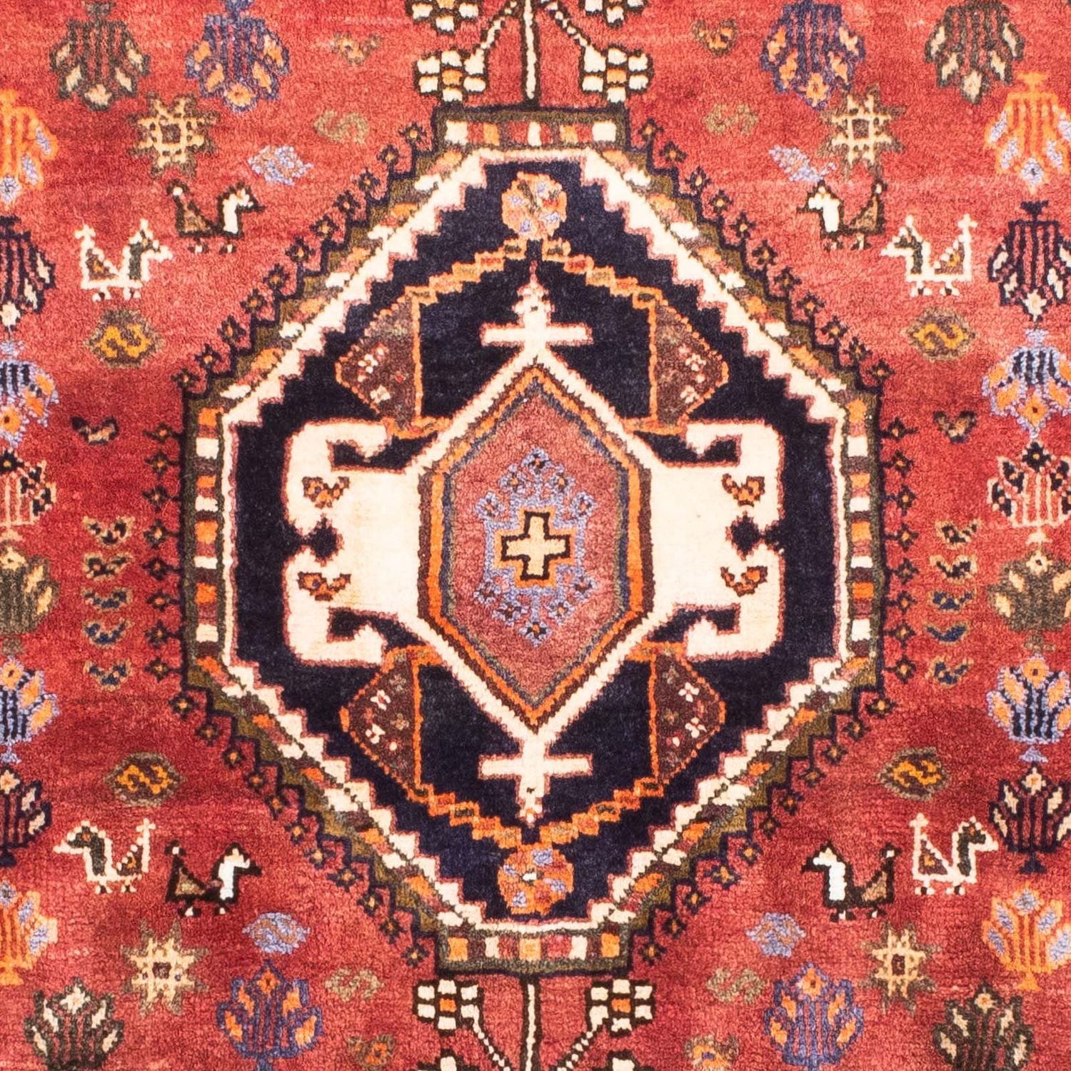Persisk tæppe - Nomadisk - 145 x 103 cm - lysrød