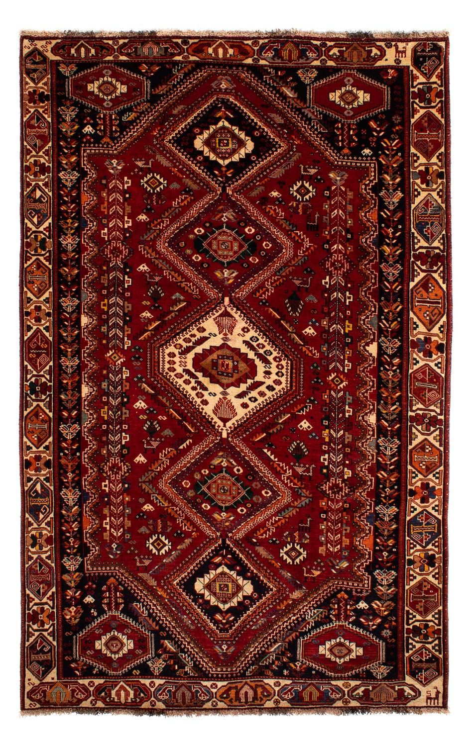 Persisk tæppe - Nomadisk - 290 x 182 cm - mørkerød