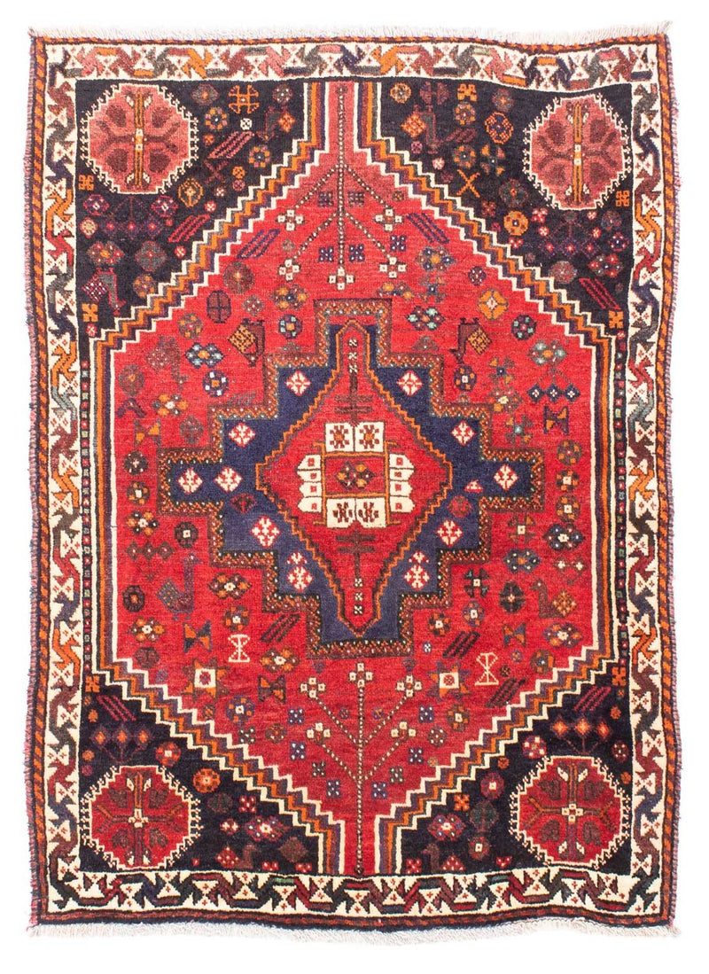 Persisk tæppe - Nomadisk - 159 x 121 cm - mørkerød