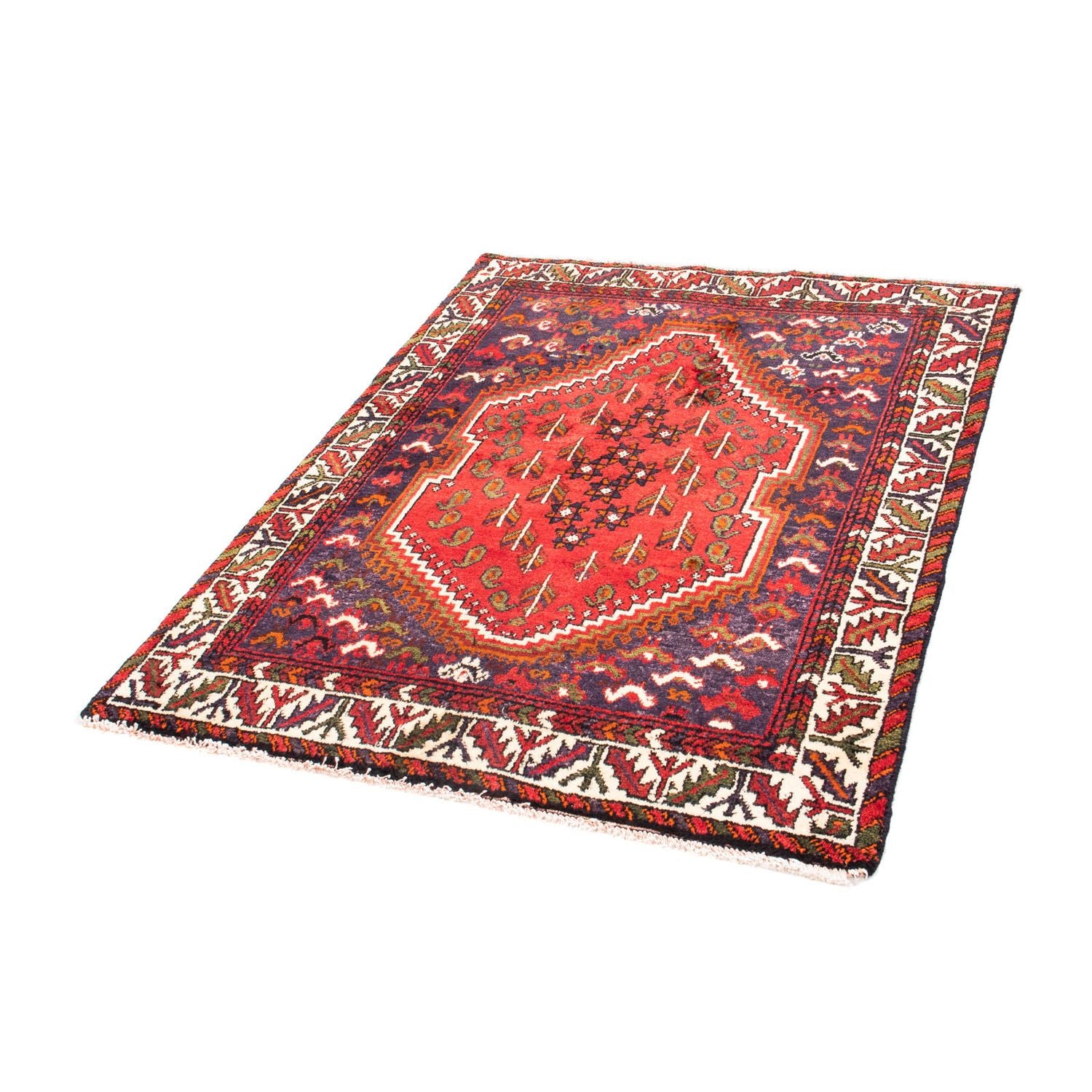 Persisk tæppe - Nomadisk - 139 x 111 cm - mørkerød