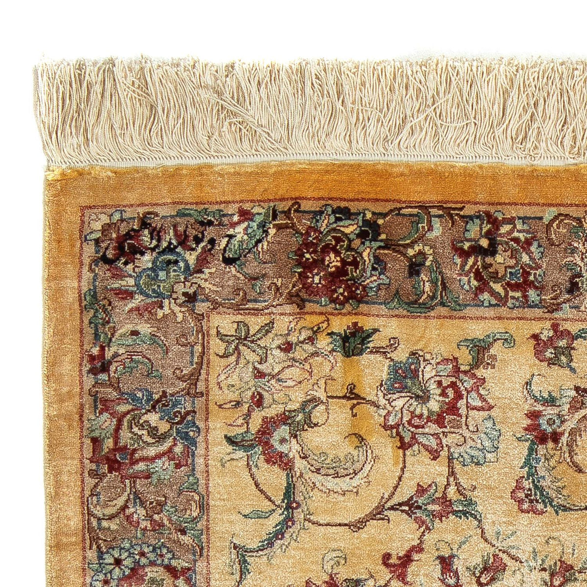 Persisk tæppe - Ghom - 82 x 59 cm - lys brun