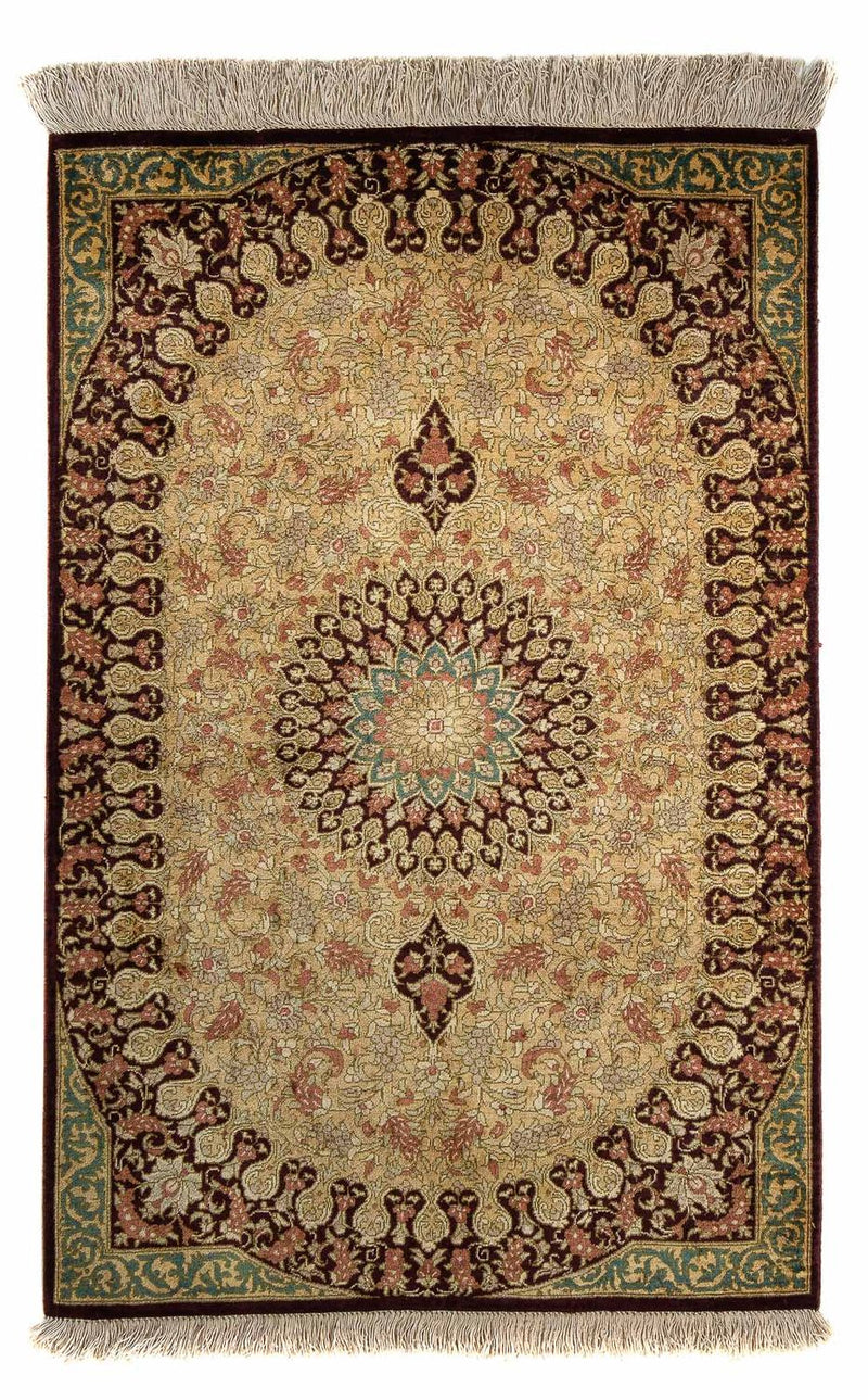 Persisk tæppe - Ghom - 90 x 59 cm - brun