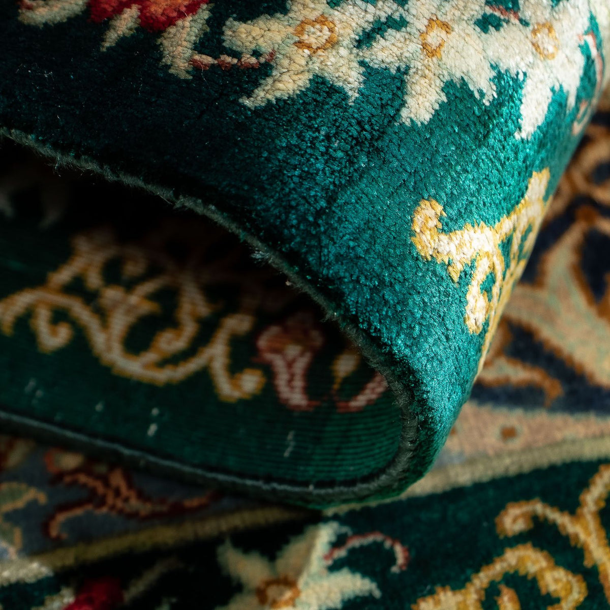 Persisk tæppe - Ghom - 77 x 58 cm - mørkeblå