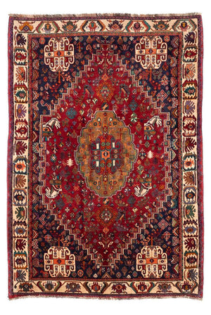 Persisk tæppe - Nomadisk - 242 x 158 cm - mørkerød