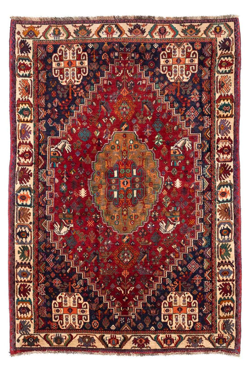 Persisk tæppe - Nomadisk - 242 x 158 cm - mørkerød