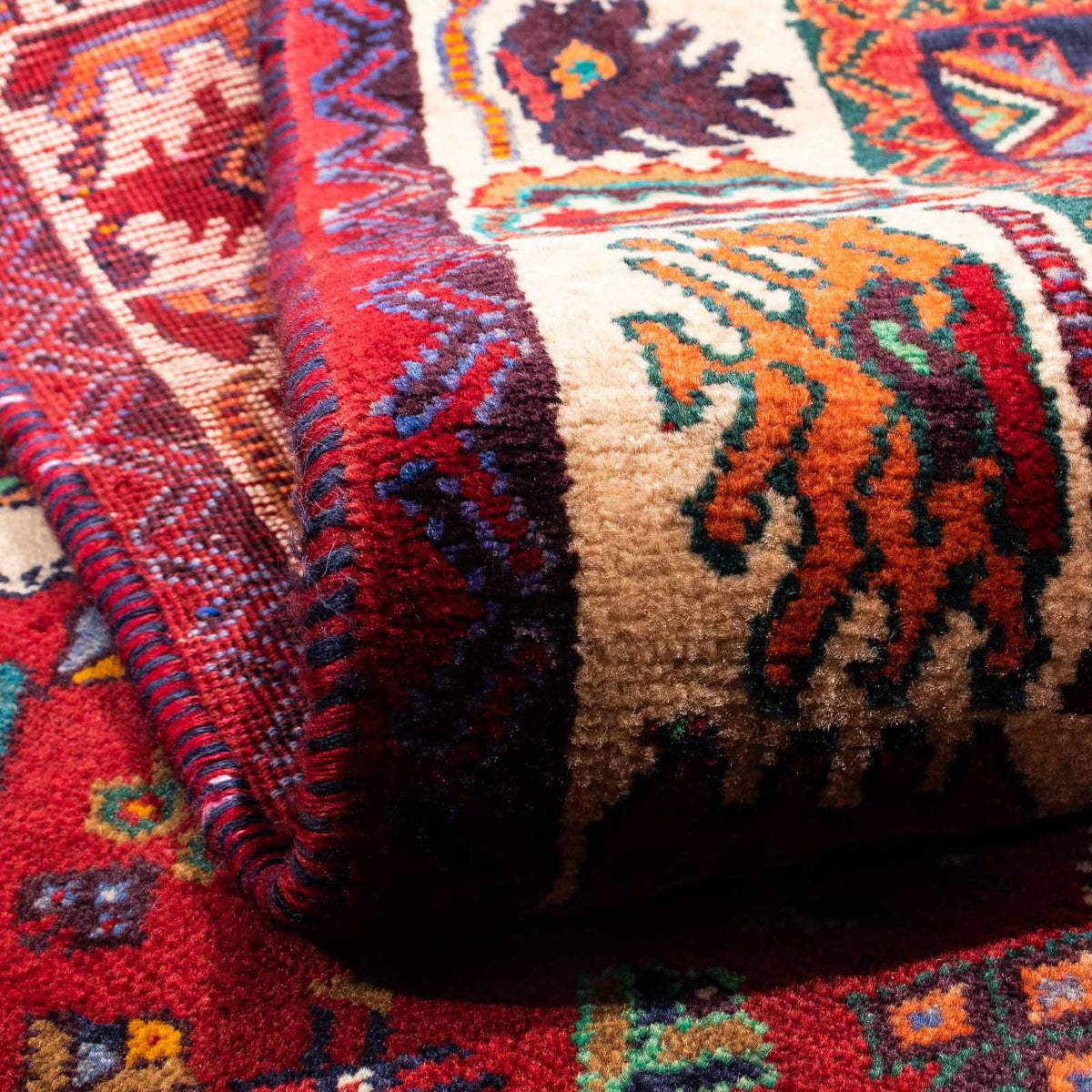 Persisk tæppe - Nomadisk - 242 x 158 cm - mørkerød