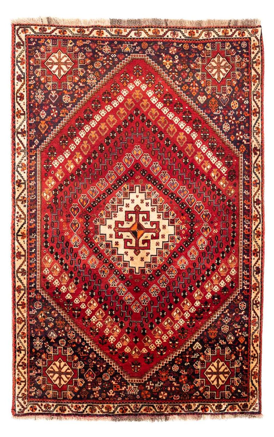 Persisk tæppe - Nomadisk - 256 x 163 cm - mørkerød