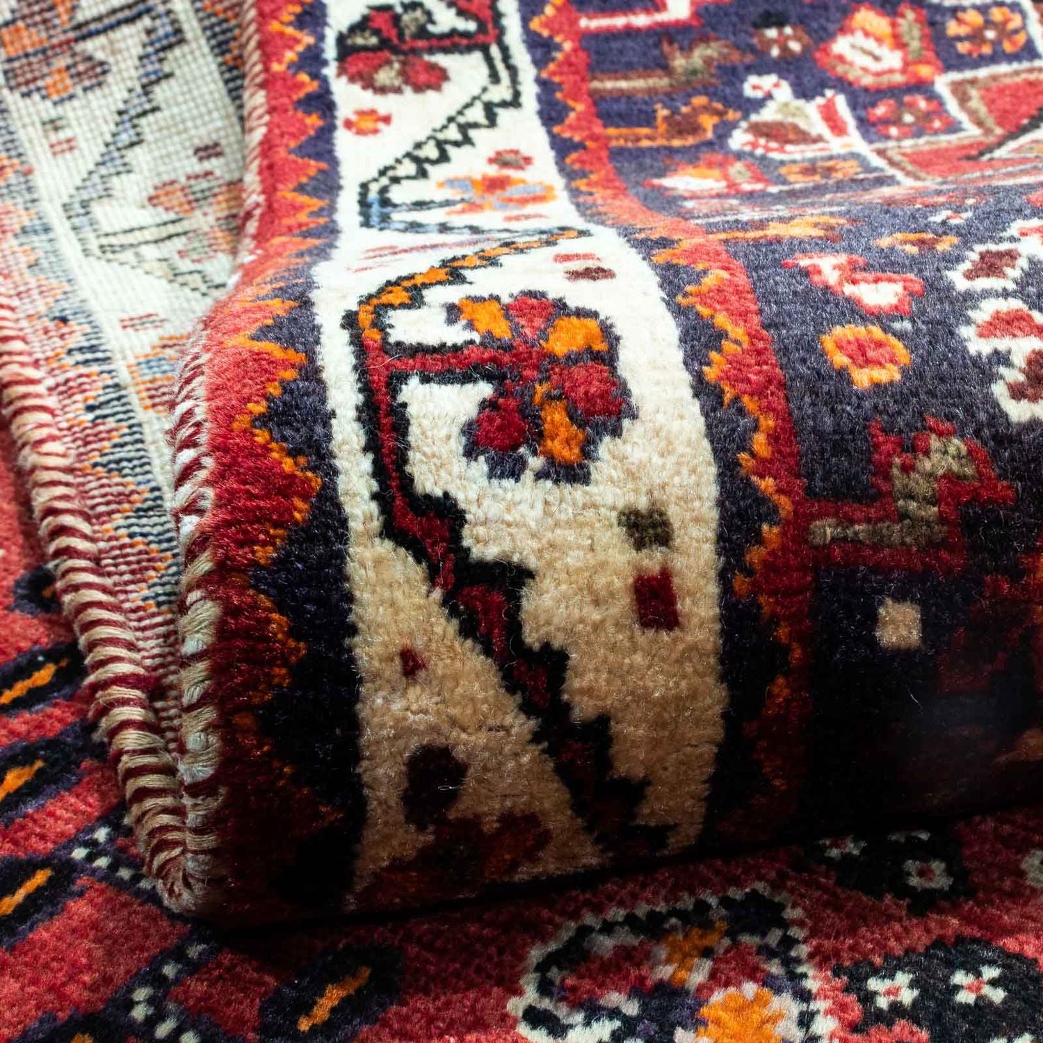 Persisk tæppe - Nomadisk - 256 x 163 cm - mørkerød