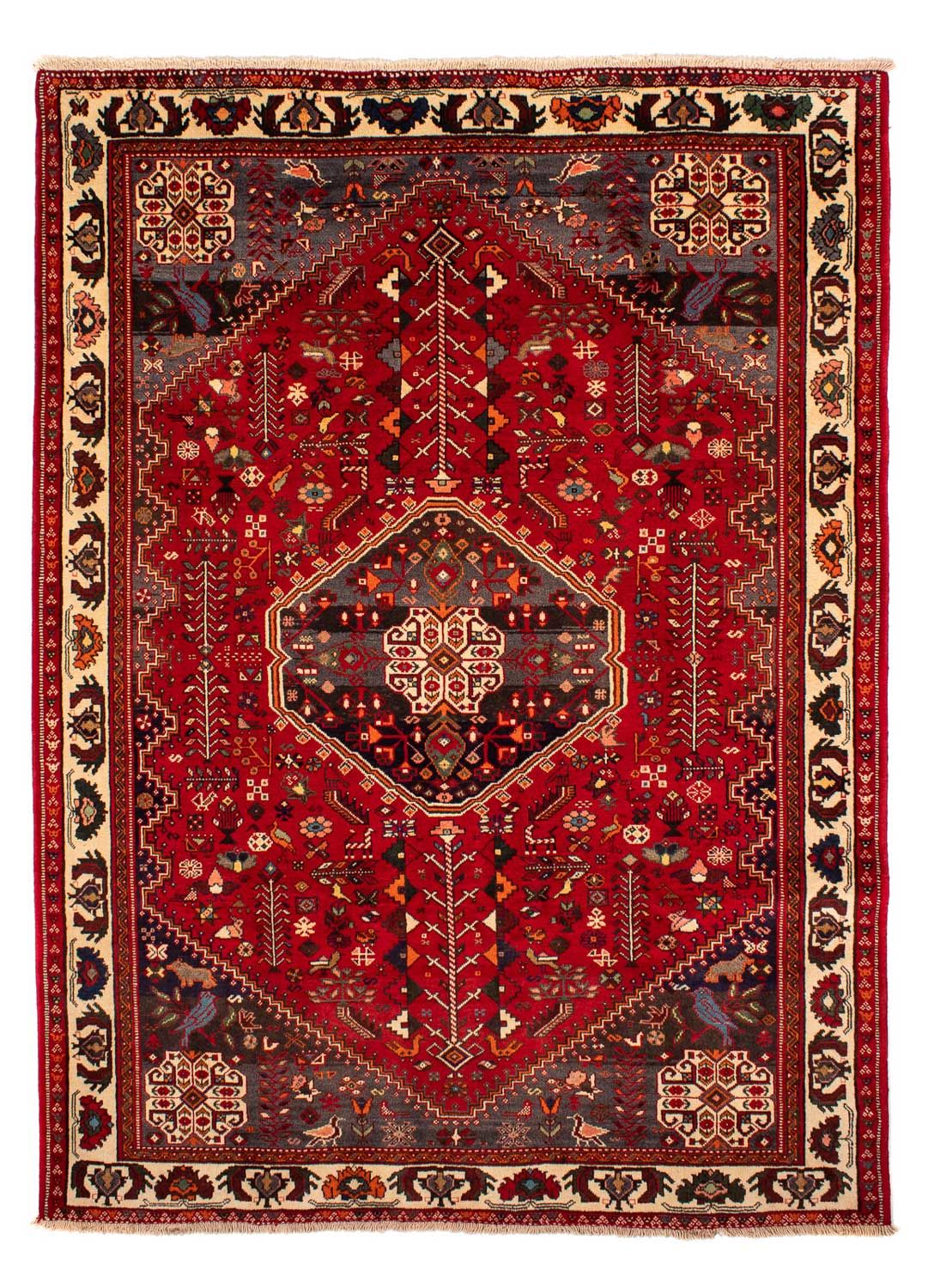 Persisk tæppe - Nomadisk - 283 x 204 cm - mørkerød