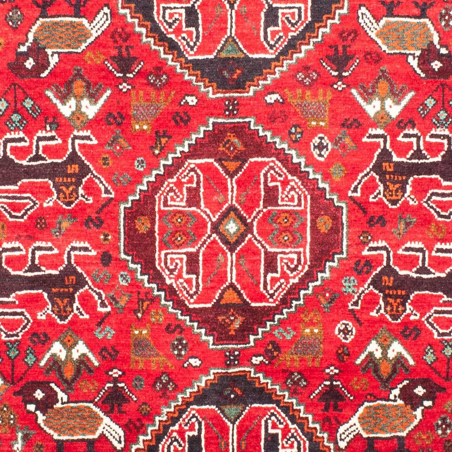 Persisk tæppe - Nomadisk - 154 x 104 cm - mørkerød