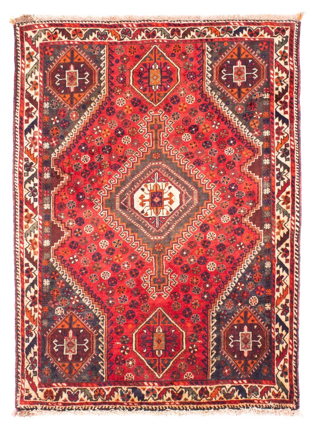 Persisk tæppe - Nomadisk - 159 x 120 cm - mørkerød