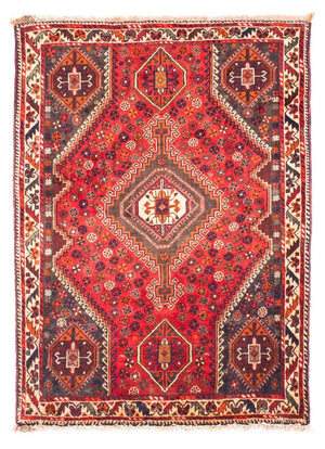 Persisk tæppe - Nomadisk - 159 x 120 cm - mørkerød
