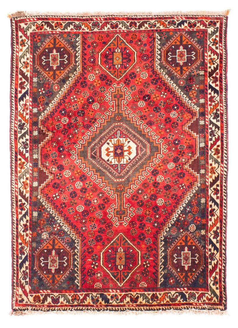 Persisk tæppe - Nomadisk - 159 x 120 cm - mørkerød