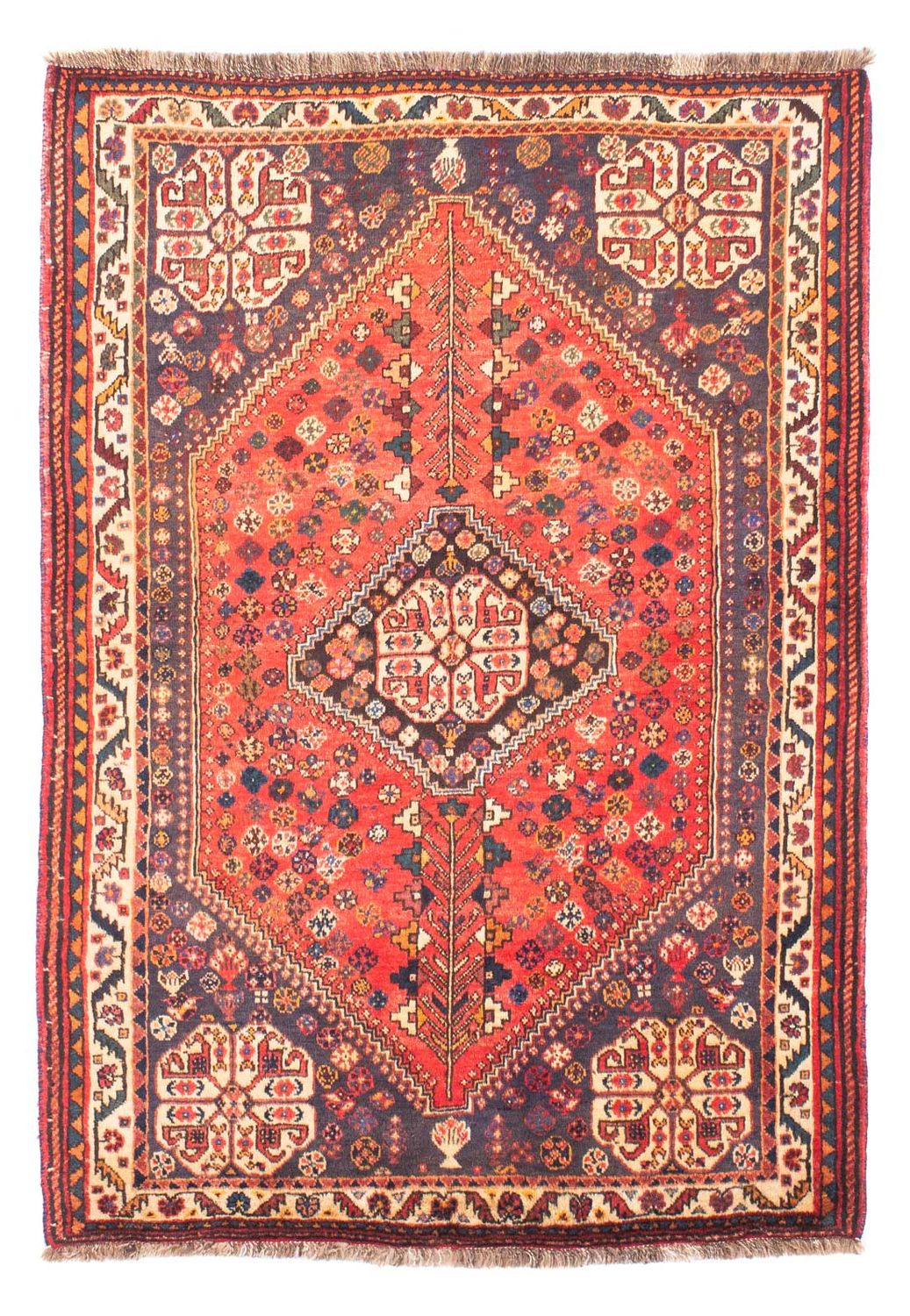 Persisk tæppe - Nomadisk - 167 x 128 cm - mørkerød