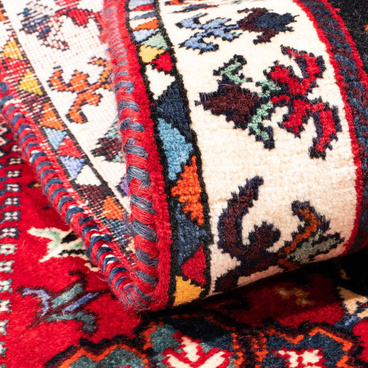 Persisk tæppe - Nomadisk - 155 x 118 cm - mørkerød