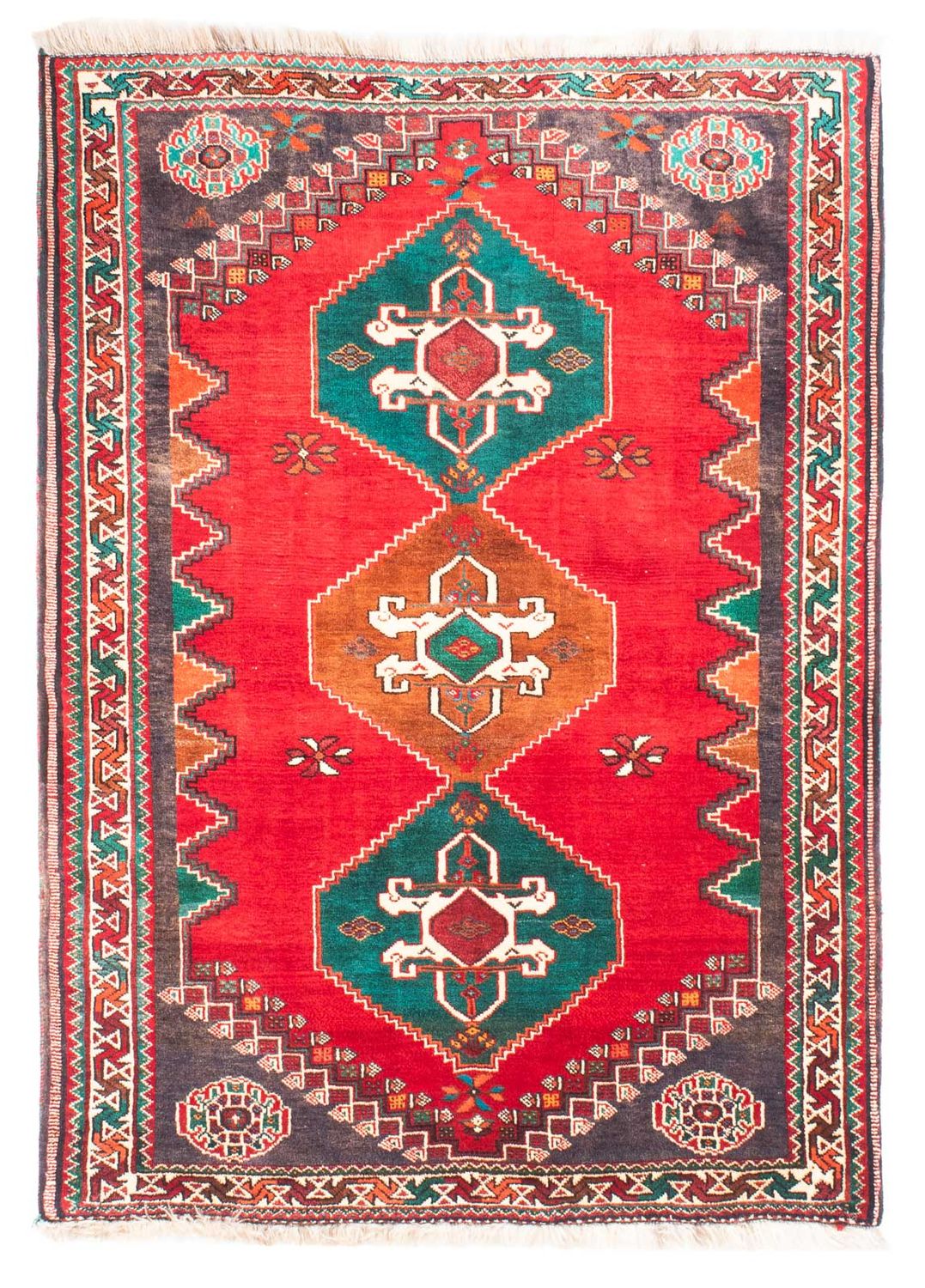 Persisk tæppe - Nomadisk - 160 x 110 cm - mørkerød