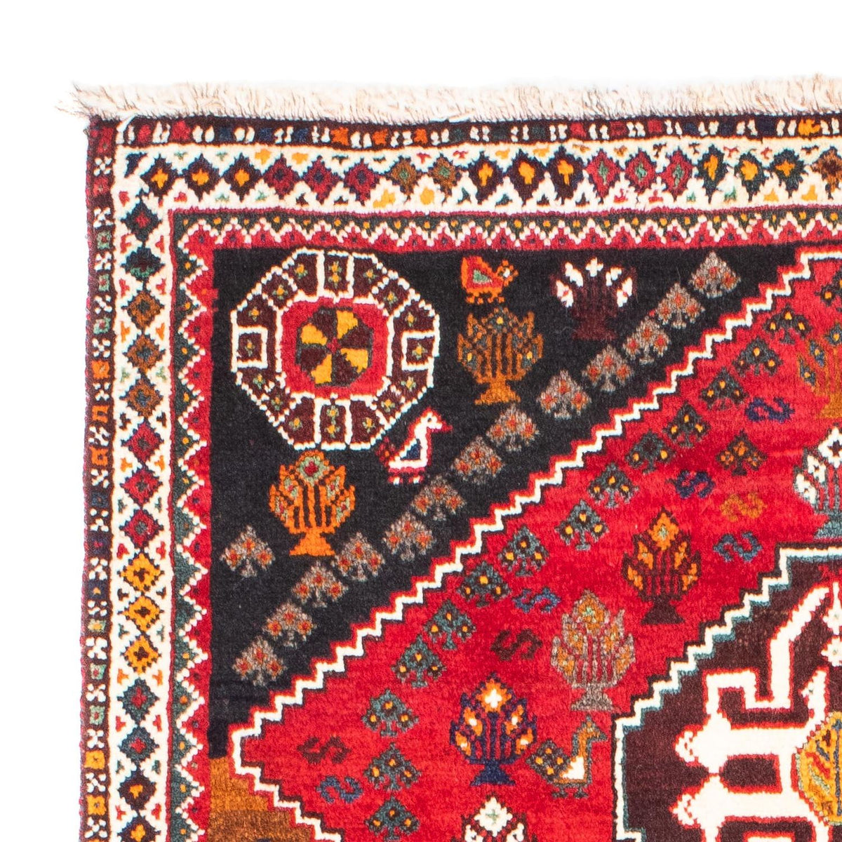 Persisk tæppe - Nomadisk - 151 x 106 cm - mørkerød