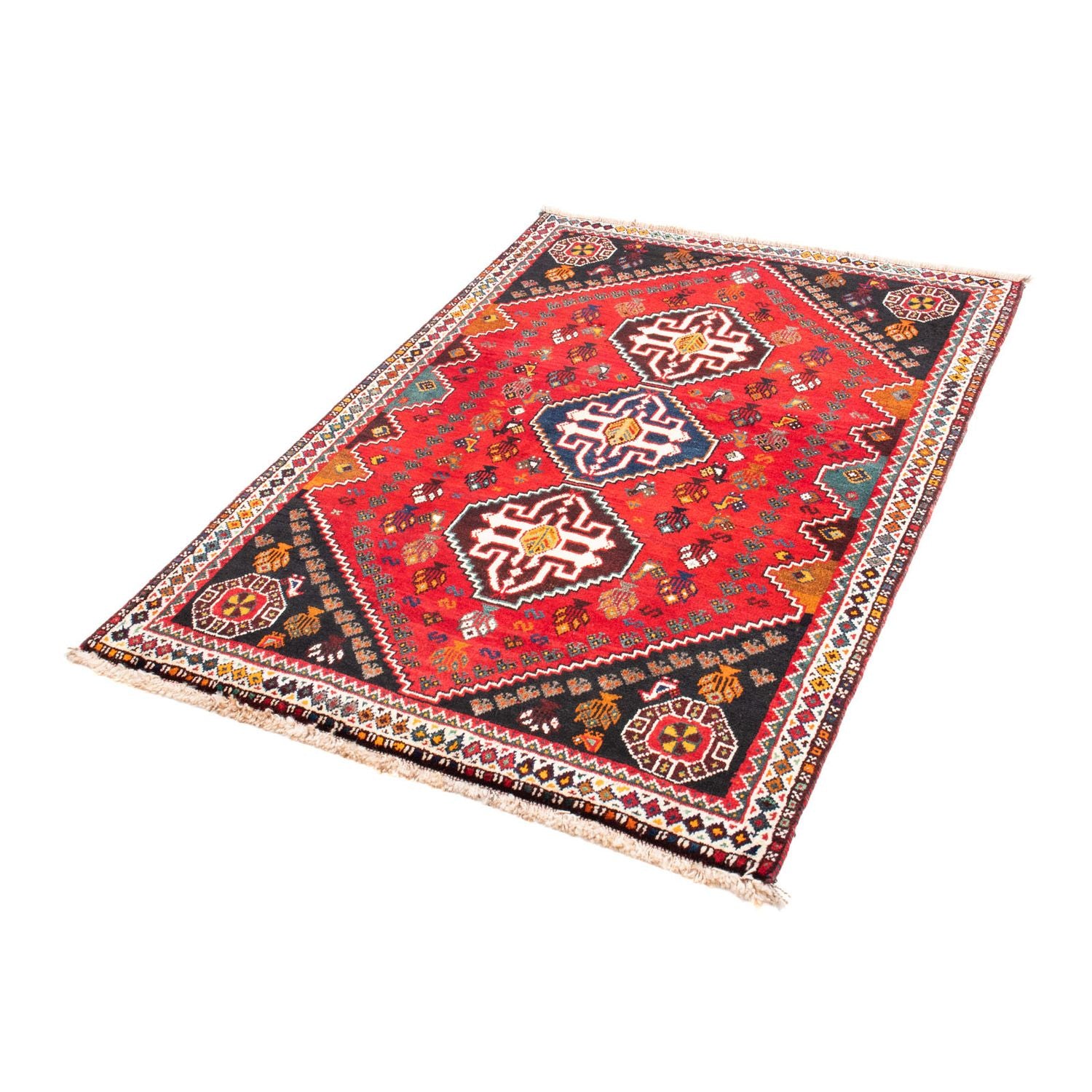Persisk tæppe - Nomadisk - 151 x 106 cm - mørkerød
