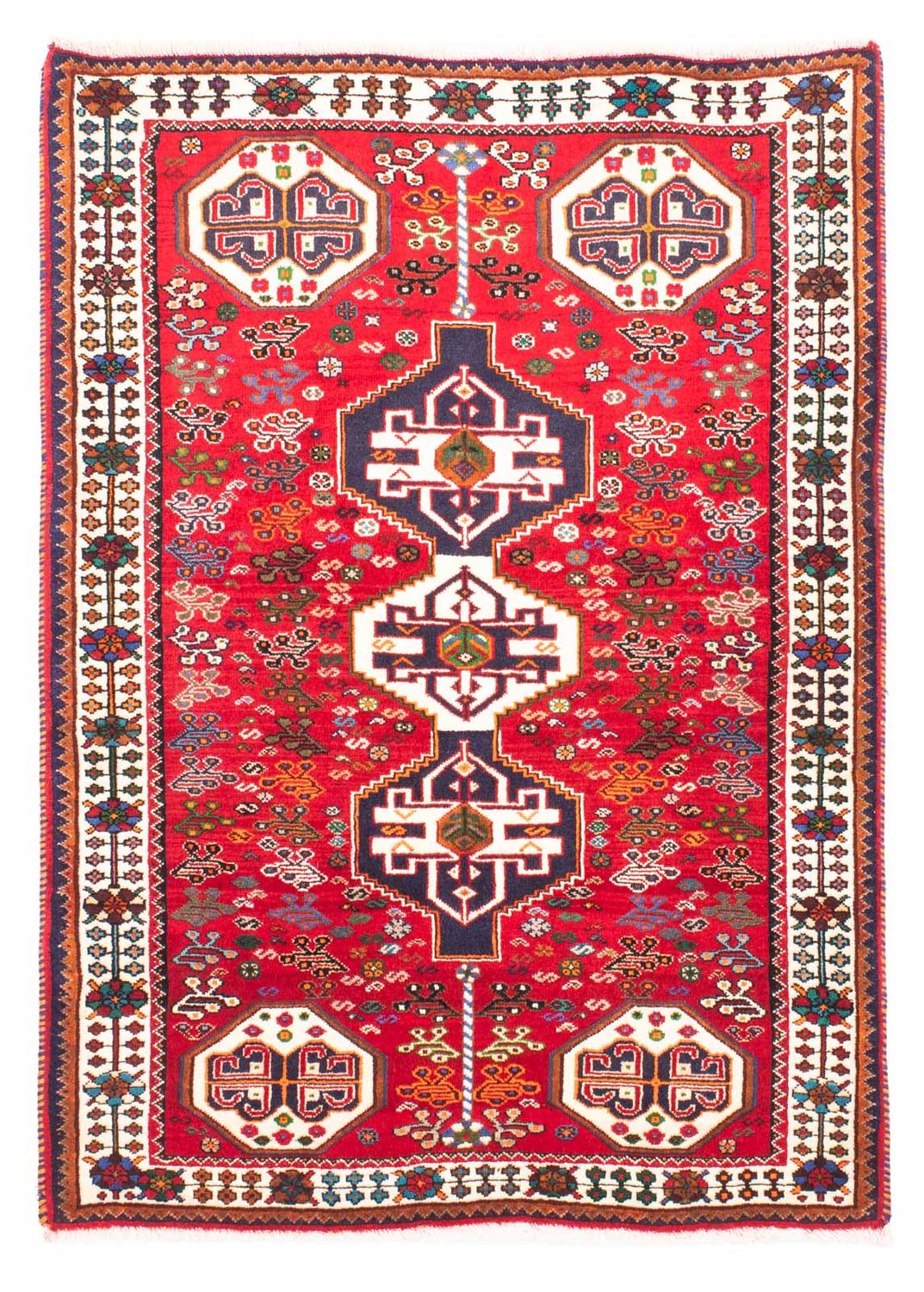 Persisk tæppe - Nomadisk - 158 x 112 cm - mørkerød