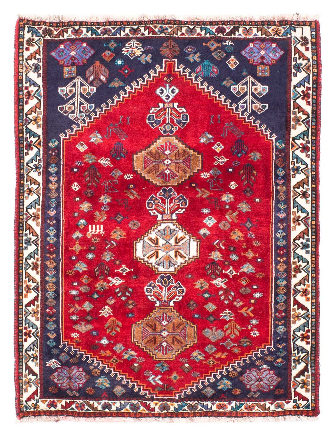 Persisk tæppe - Nomadisk - 157 x 119 cm - mørkerød