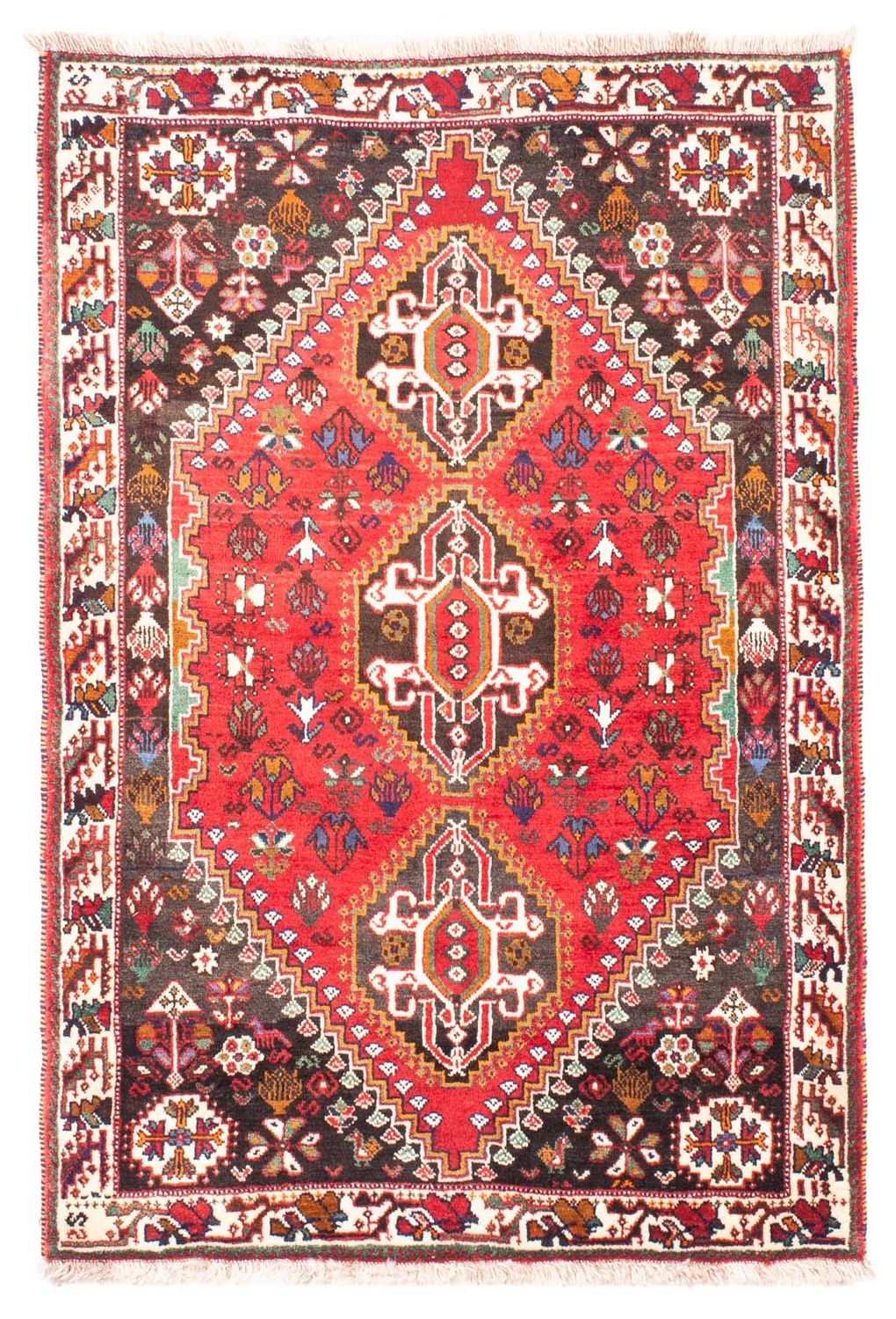 Persisk tæppe - Nomadisk - 162 x 114 cm - mørkerød