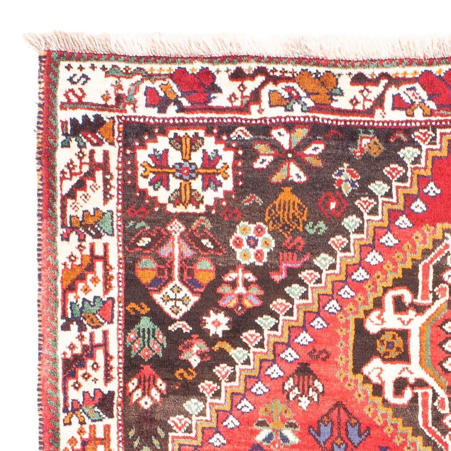 Persisk tæppe - Nomadisk - 162 x 114 cm - mørkerød