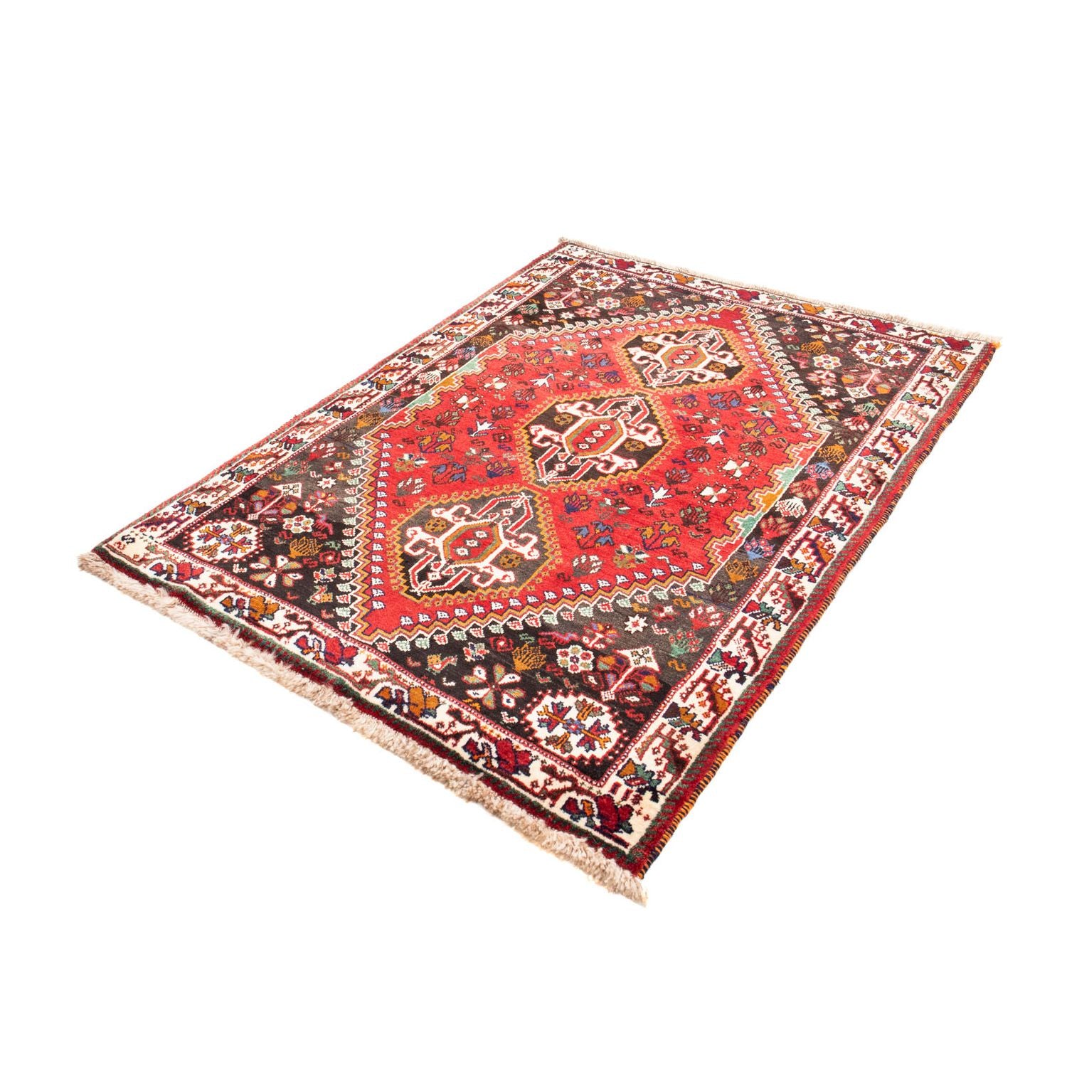 Persisk tæppe - Nomadisk - 162 x 114 cm - mørkerød